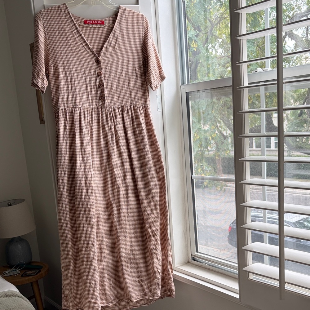 Pyne & Smith Linen Gingham Dress